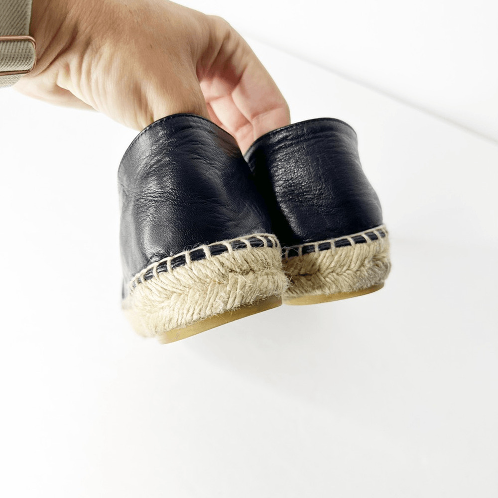 Kenzo Tiger Platform Leather Espadrille Black Noir jute Spain womens 38 8 - Picture 6 of 7